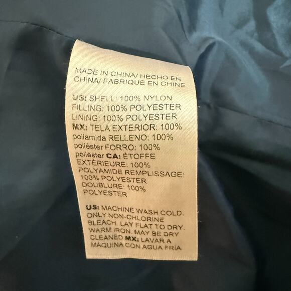 Chicos Jacket Womens 3 Blue Quilted Lightweight Puffer Insulated Snap Up Coat - Picture 9 of 9